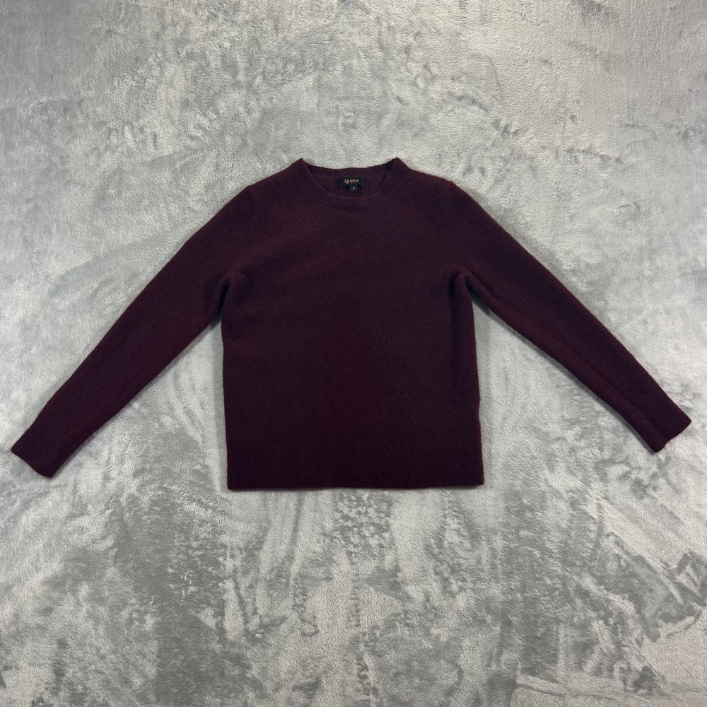 QUINCE Mongolian 100 Cashmere Crewneck Sweater Womens Small Burgundy Fall Luxury